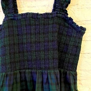 PETITE COTTON POPLIN SMOCKED TIERED MIDI DRESS